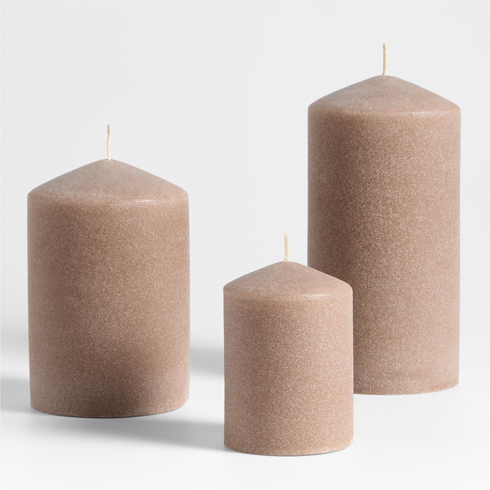 Alternative view of Sand Light Brown Pillar Candles