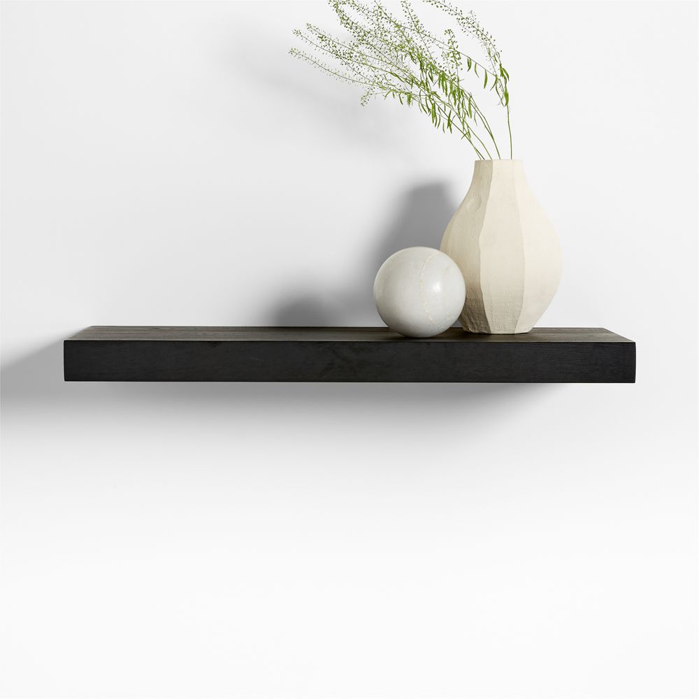 Black Elm Wood Floating Shelf 36"