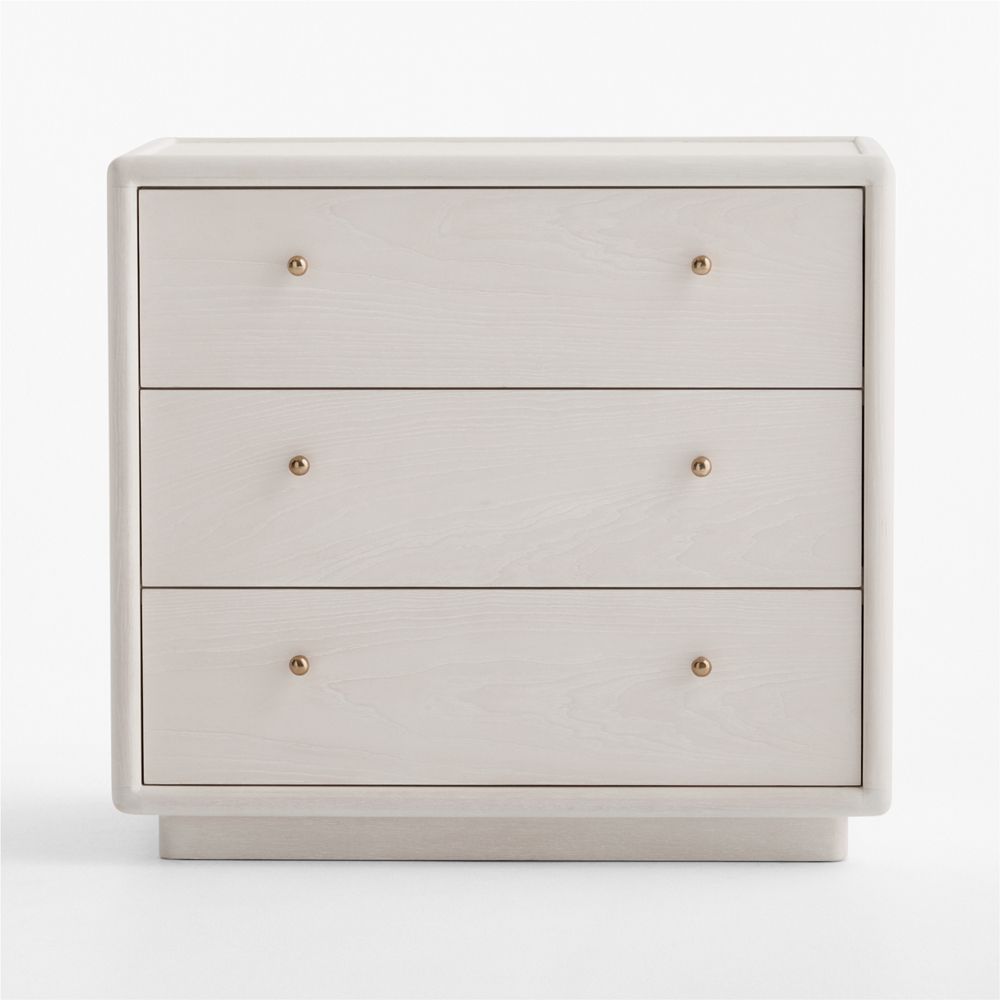 Lafayette 32" Whitewashed Wood 3-Drawer Charging Nightstand