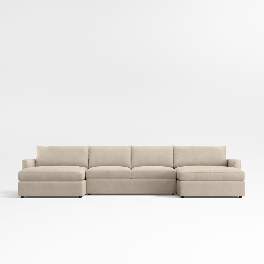 Lounge 3-Piece U-Shaped Sectional Sofa with Double Chaise Lounge