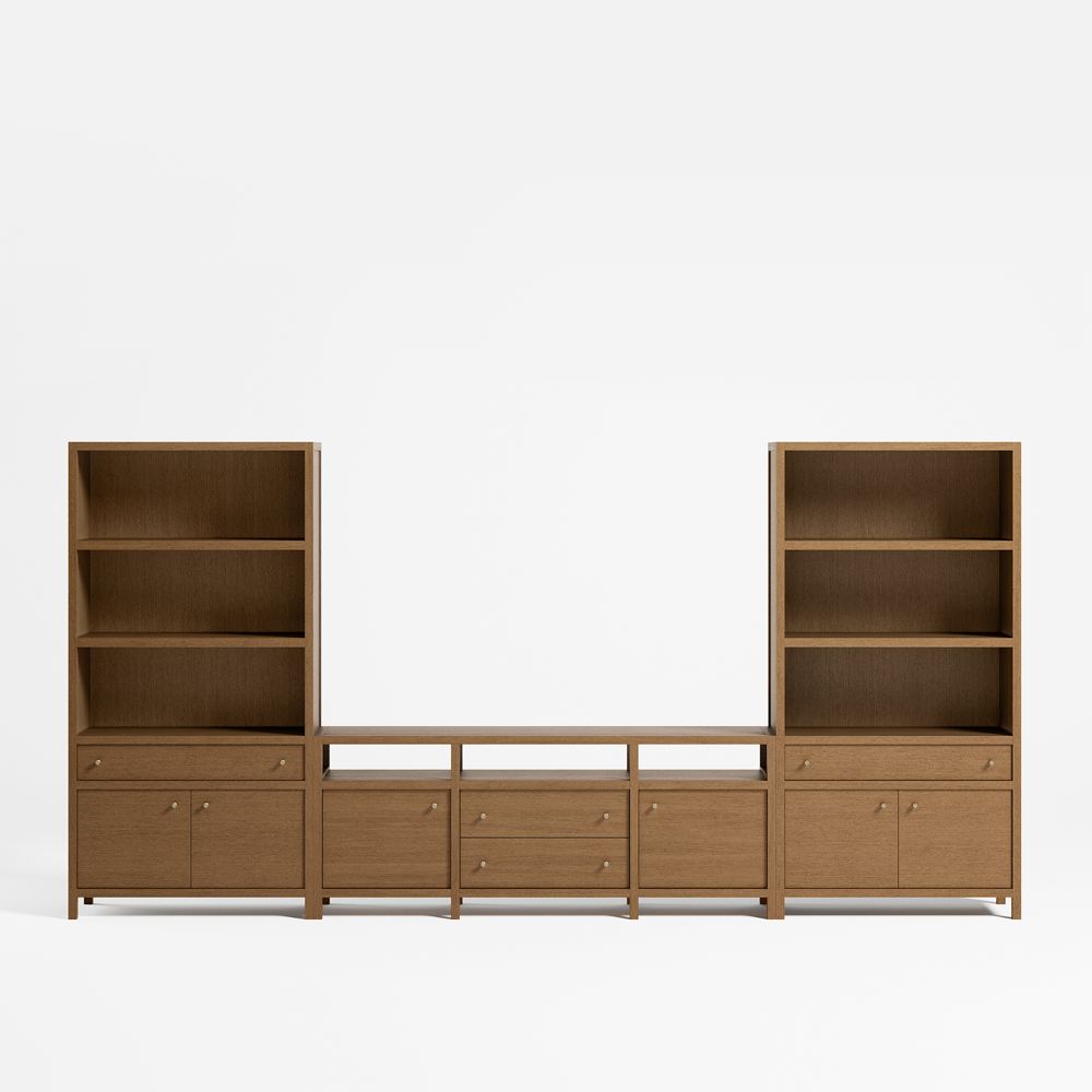 Keane Driftwood Storage Media Console Set (152"- 166")