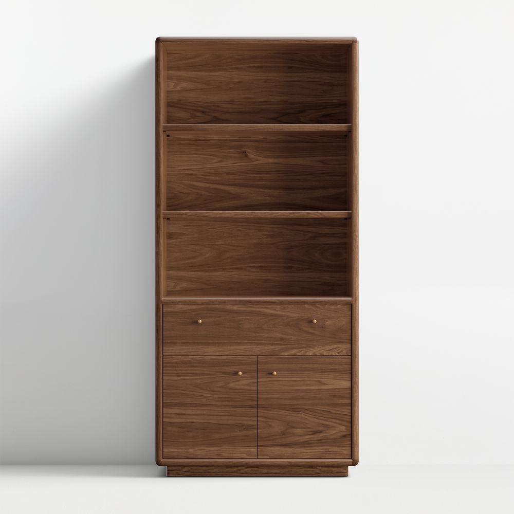 Lafayette 36" Walnut Open Storage Bookcase