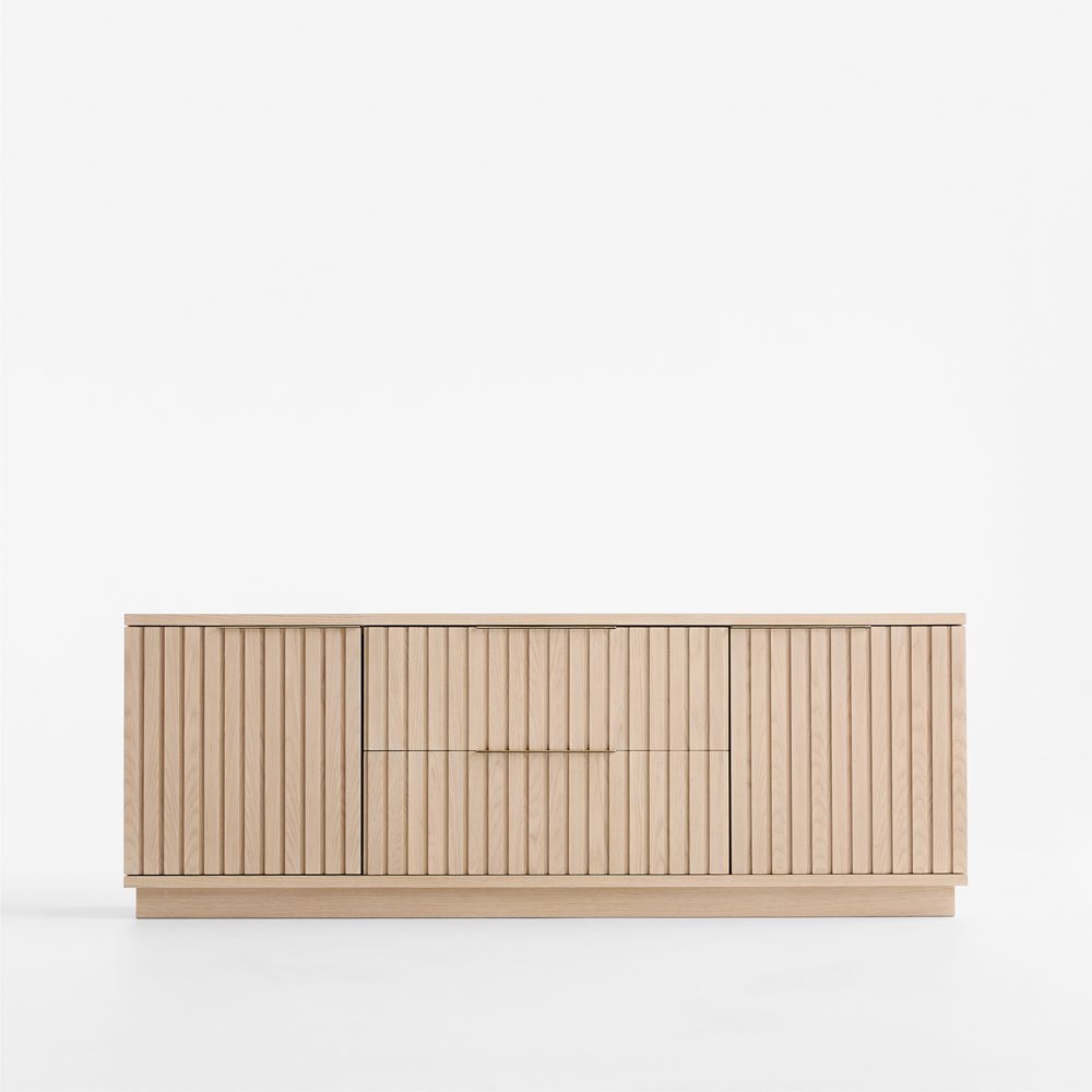 Batten 72" White Oak Storage Media Console