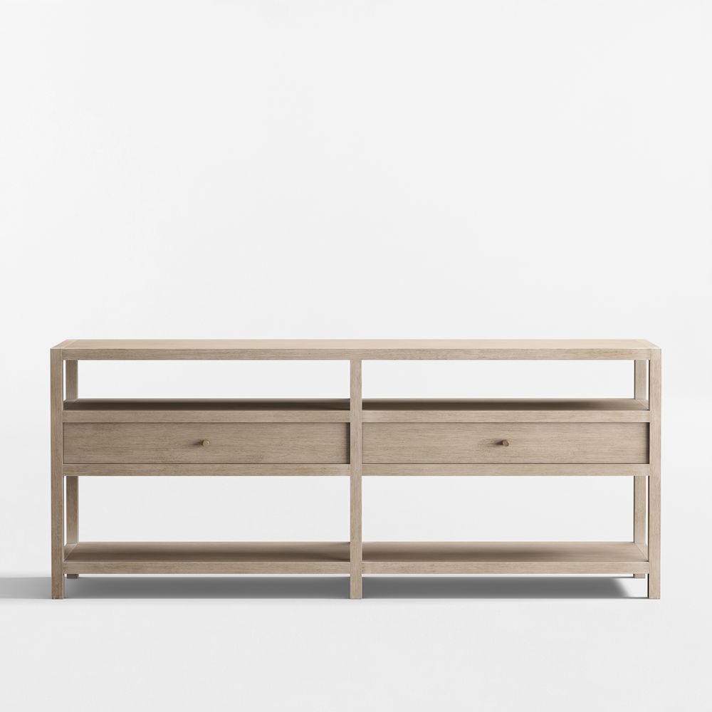 Keane Weathered Natural Wood Storage 72" Console Table