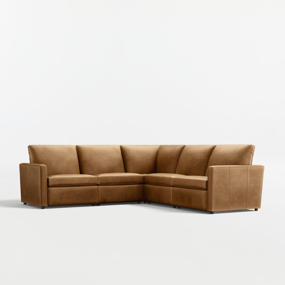 Lounge 5-Piece L-Shaped Power Dual-Reclining Leather Sectional Sofa