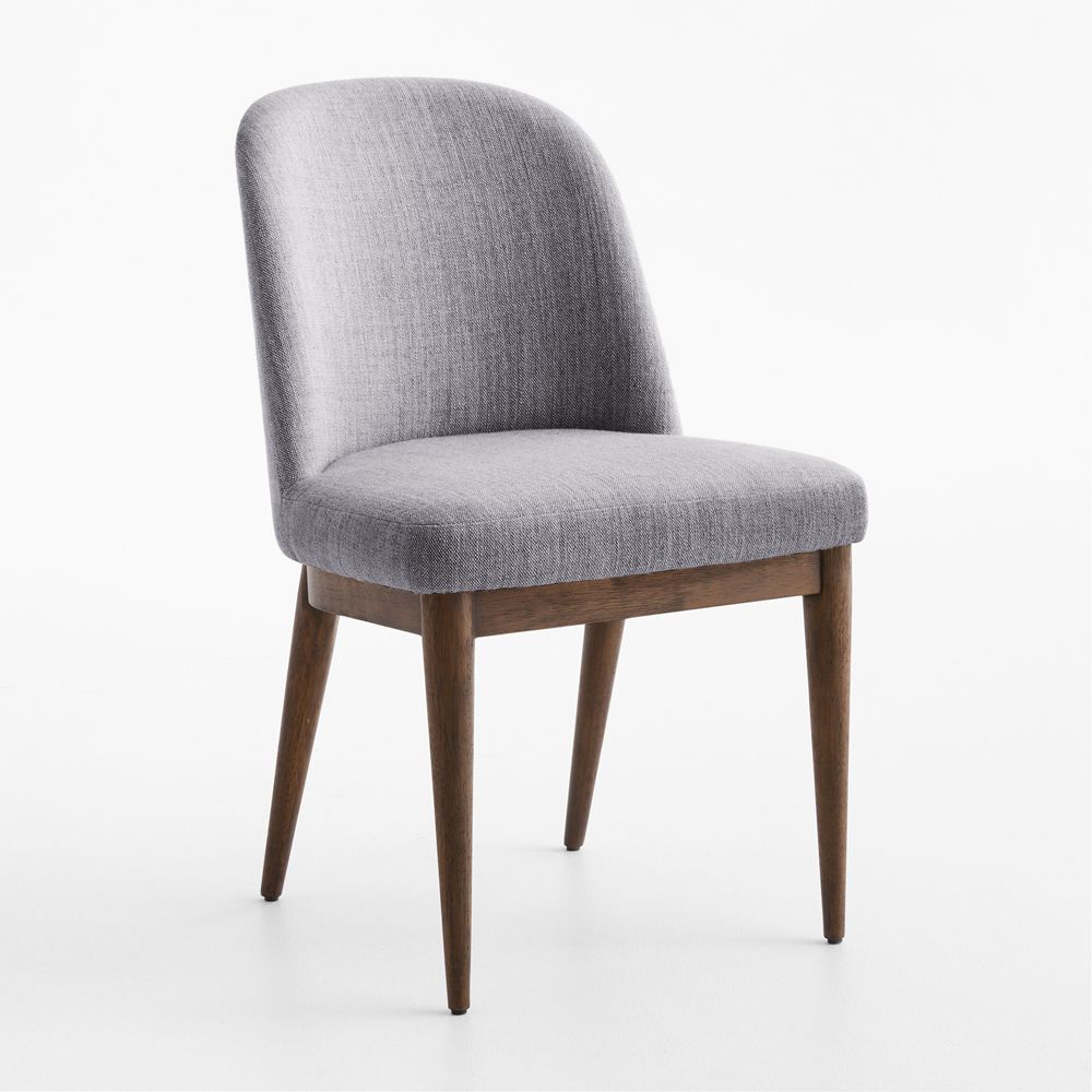 Nord Blue Upholstered Brown Wood Dining Chair