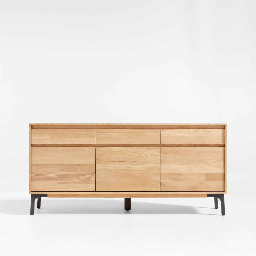 Lakin 71" White Oak Wood Credenza