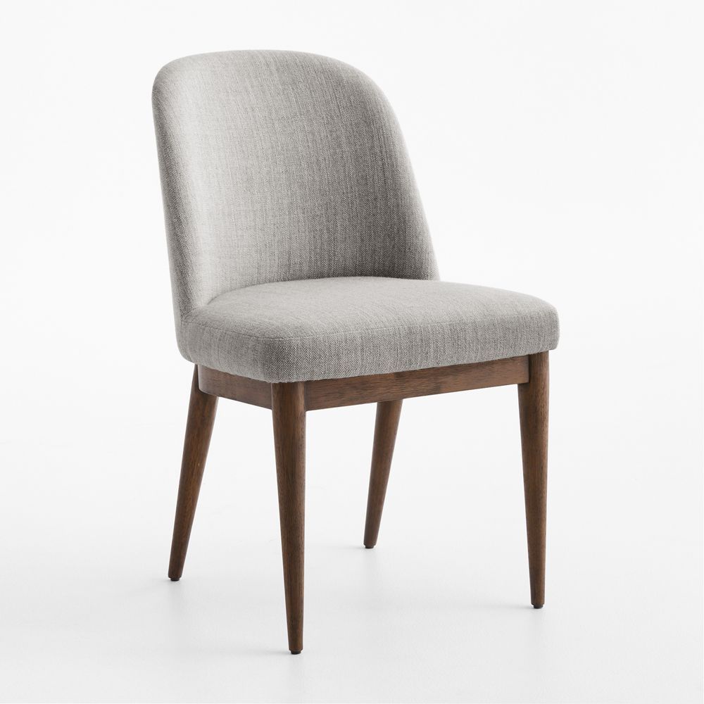 Nord Grey Upholstered Brown Wood Dining Chair