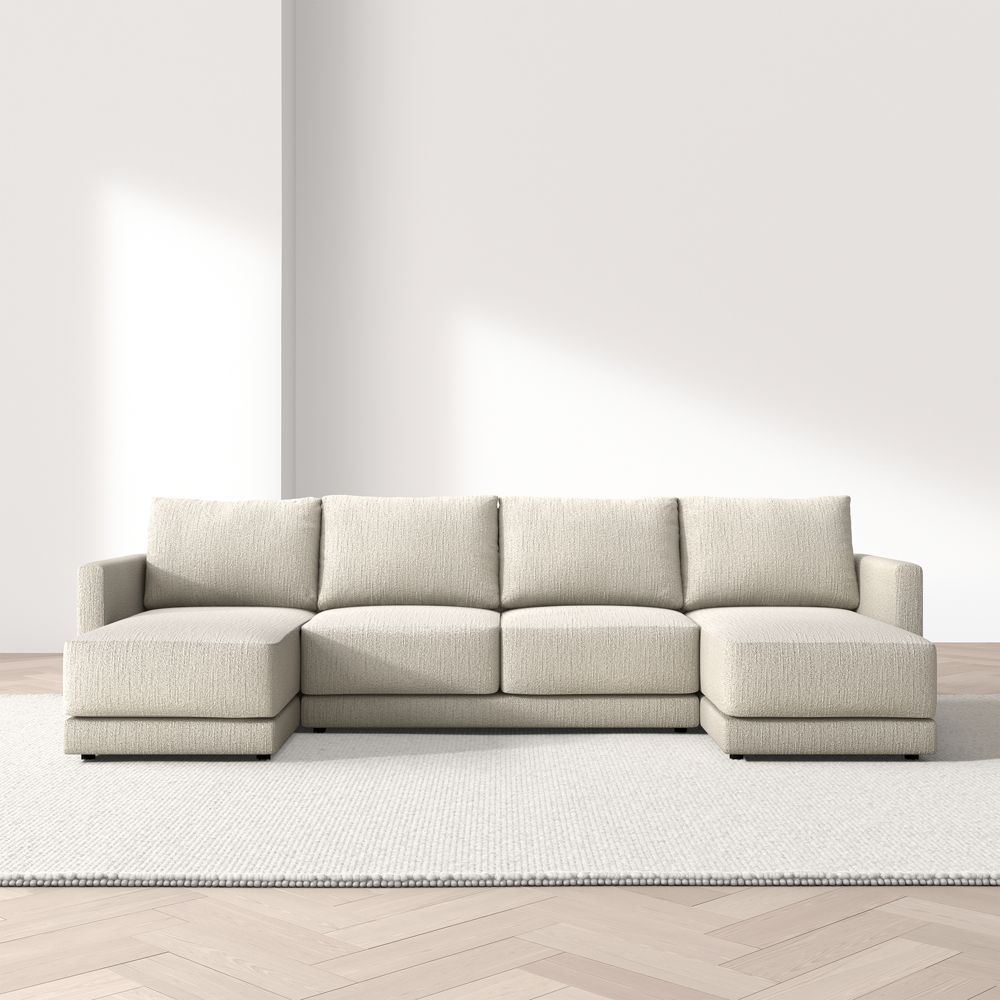 Gather 3-Piece U-Shaped Sectional Sofa with Double Chaise Lounge