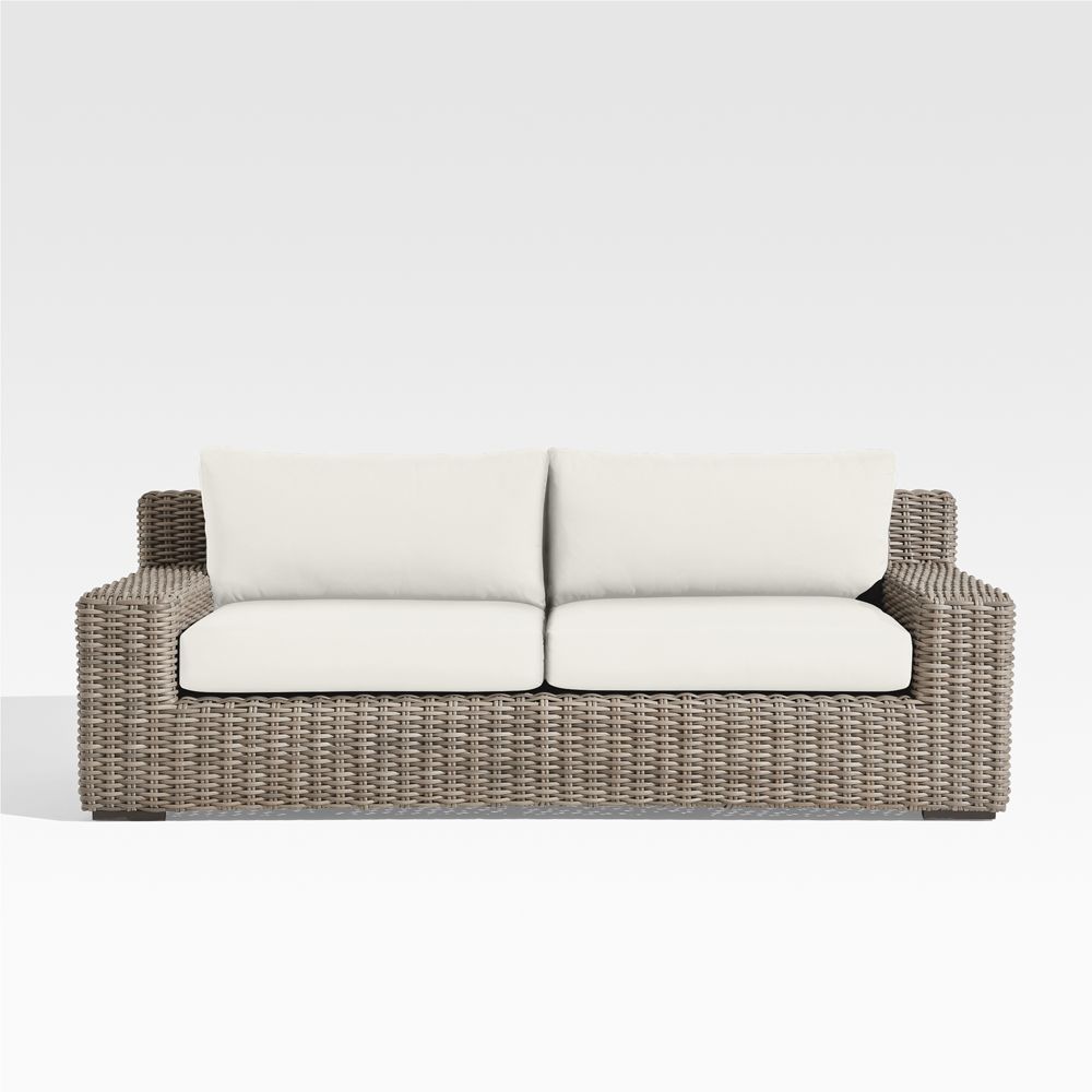 Abaco 83" All-Weather Wicker Outdoor Sofa with Sunbrella Cushions