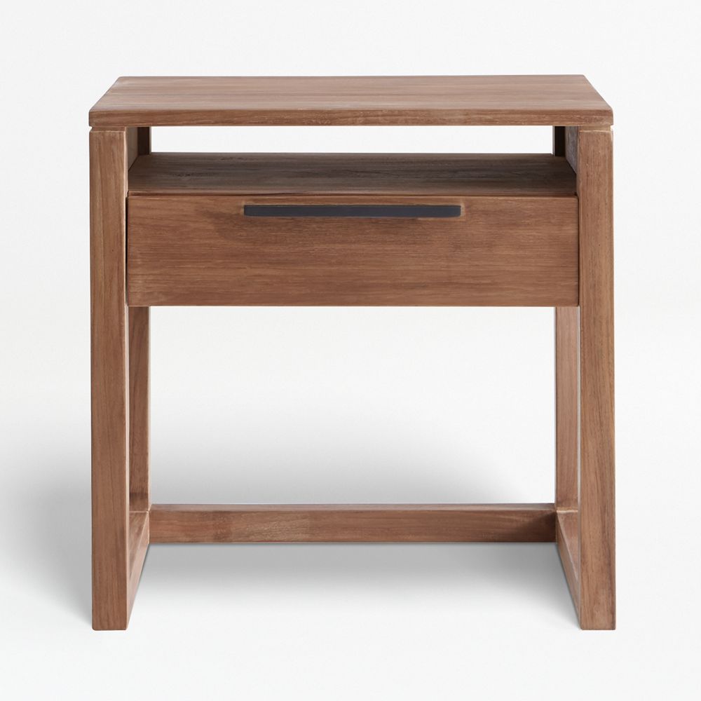Linea 23" Natural Teak Wood Nightstand