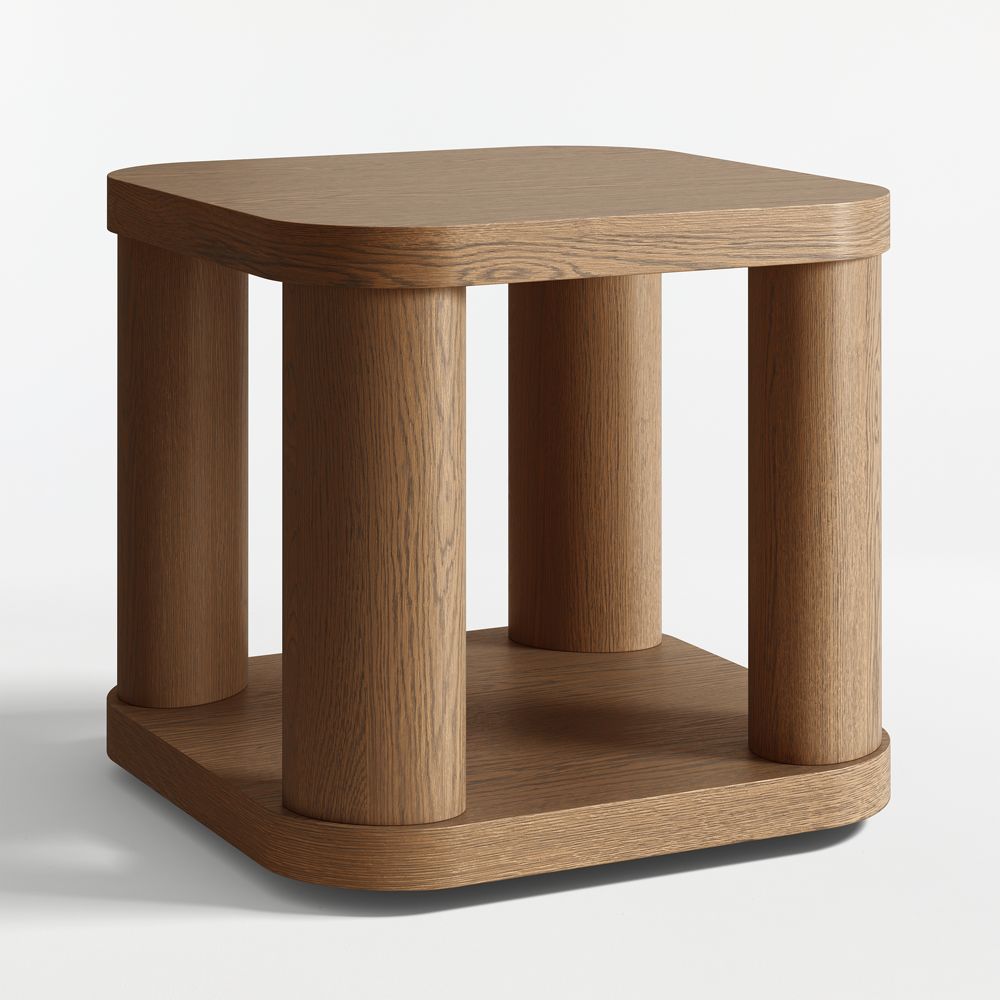 Oakhurst Brown Oak Wood 22" Square End Table