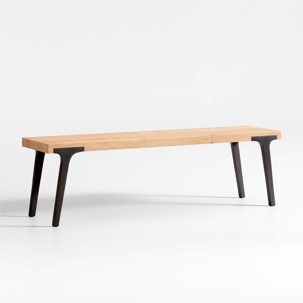 Lakin White Oak Wood Bench (59"-79")