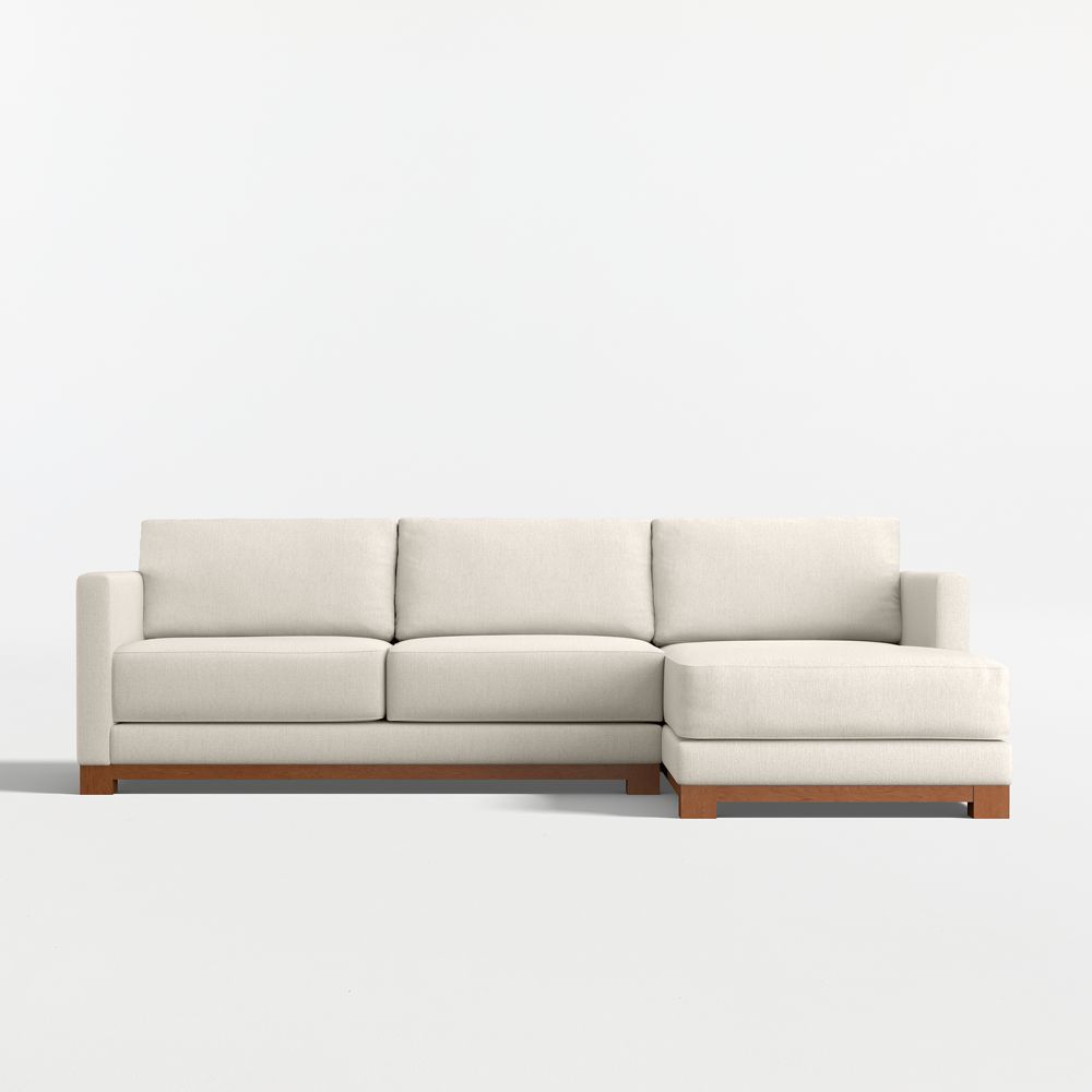 Gather Wood Base 2-Piece Sectional Sofa with Chaise Lounge