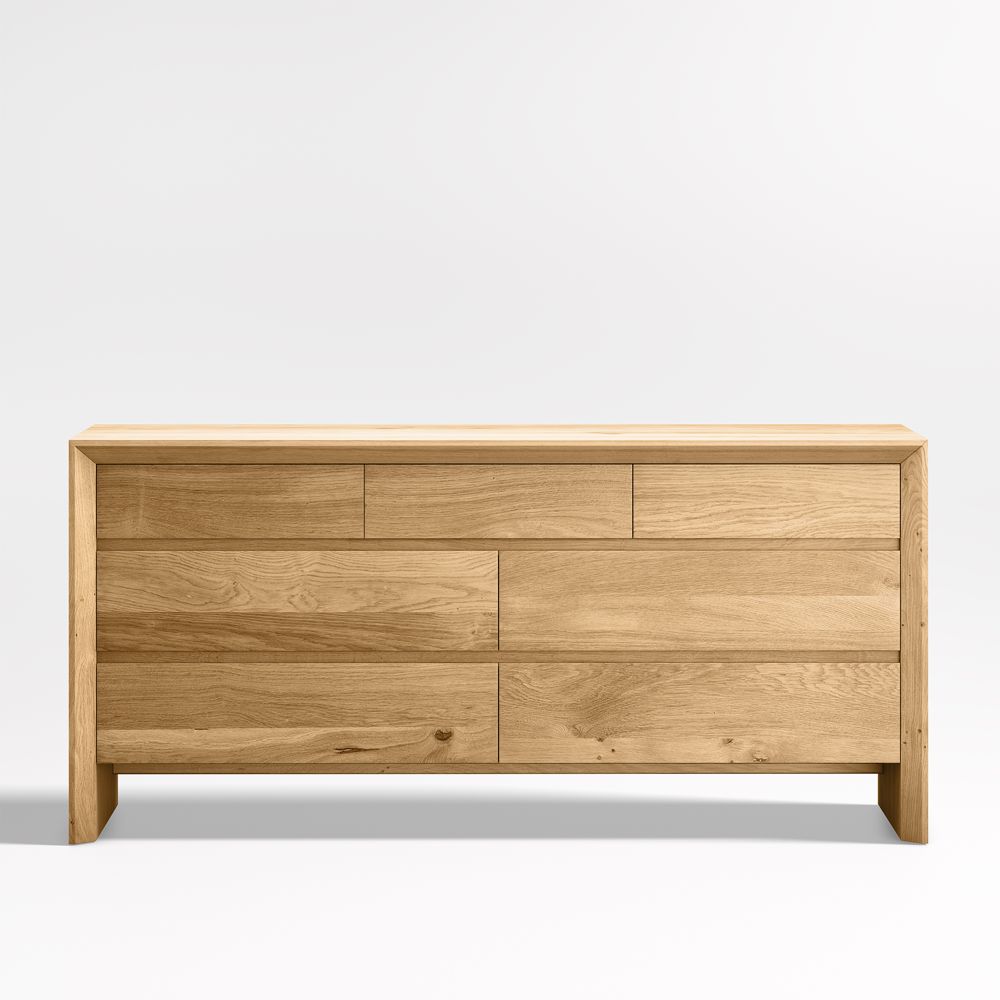Baja 68" White Oak Wood 7-Drawer Dresser