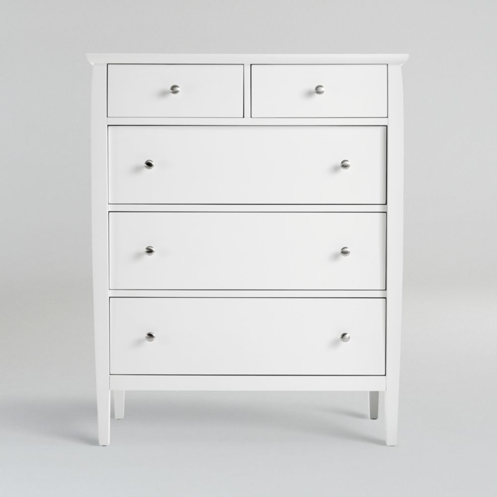 Mason 37" White 5-Drawer Tall Dresser