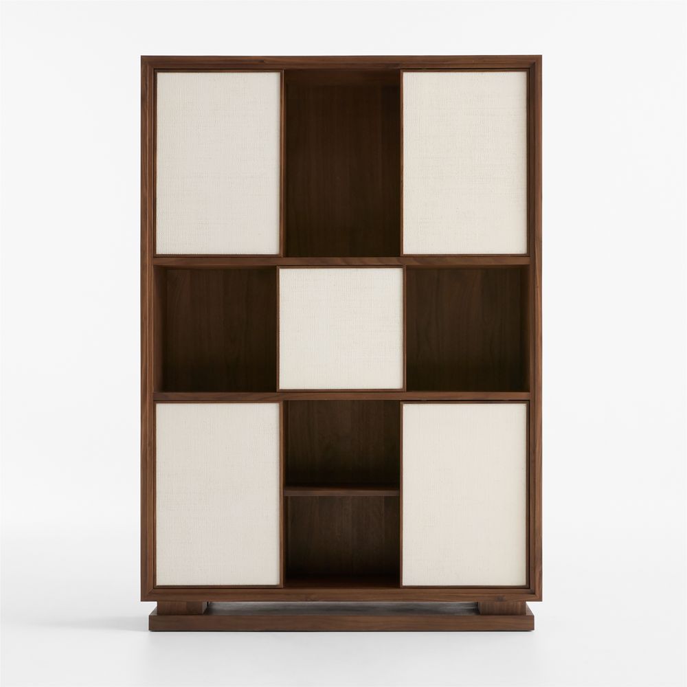Centre Court 54" Walnut and Grasscloth Storage Cabinet by Venus Williams