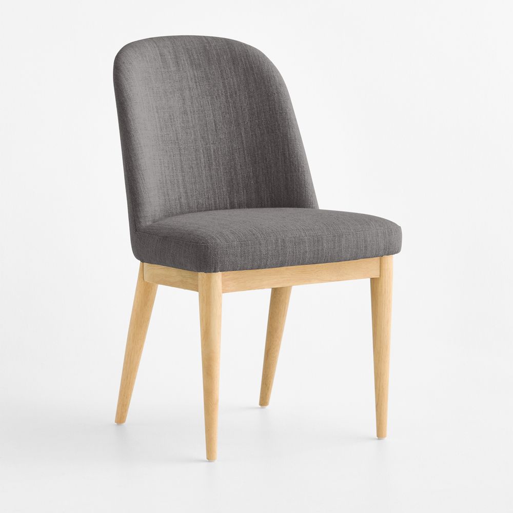 Nord Charcoal Upholstered Natural Wood Dining Chair