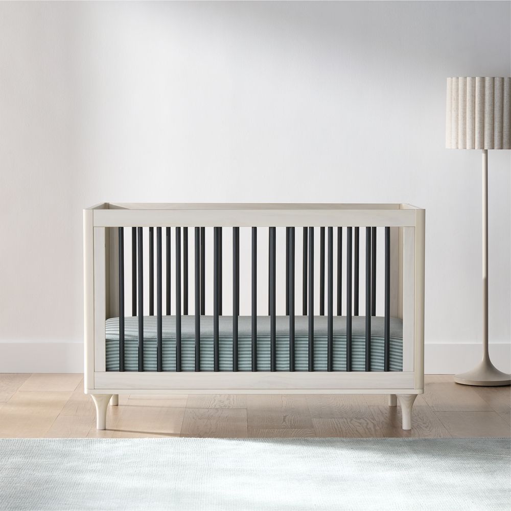 Babyletto Lolly Black & Washed Wood 3-in-1 Convertible Crib