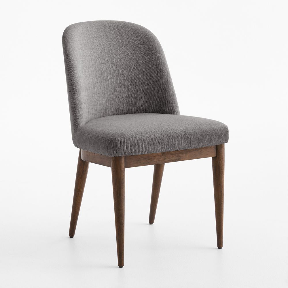 Nord Charcoal Upholstered Brown Wood Dining Chair
