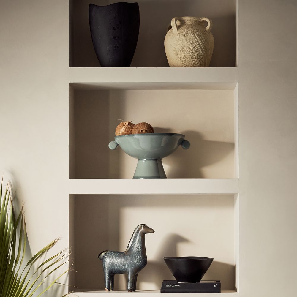 Alternative view of Baron Blue Terracotta Footed Decorative Bowl