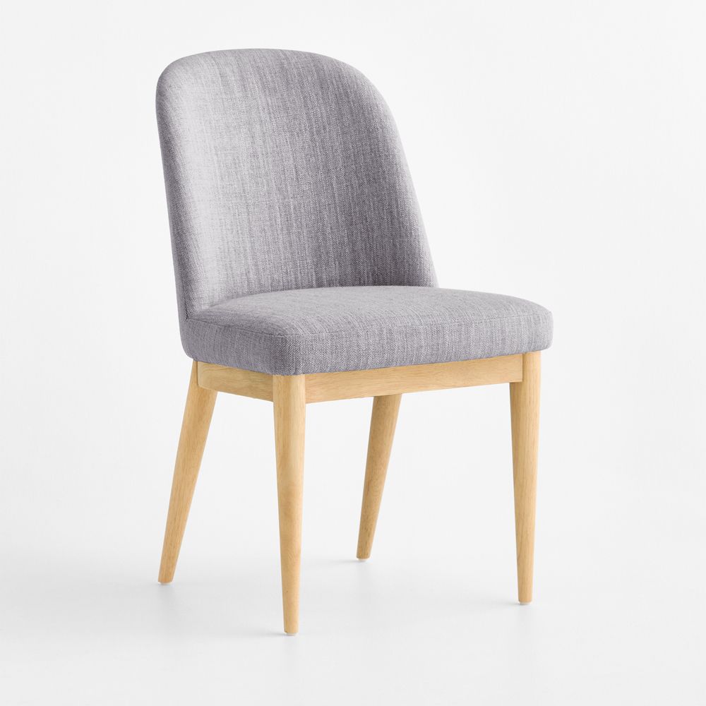 Nord Blue Upholstered Natural Wood Dining Chair