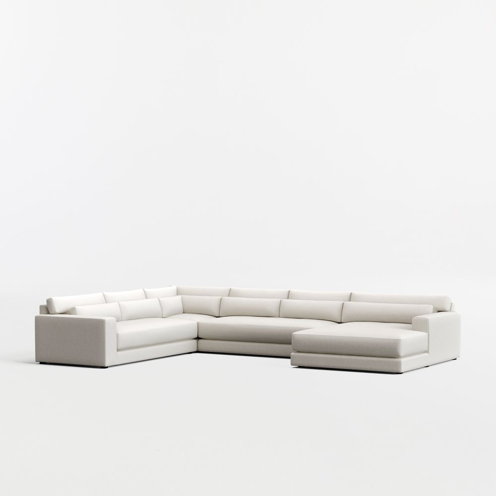 Retreat 4-Piece L-Shaped Bench Sectional Sofa with Extra Wide Chaise Lounge