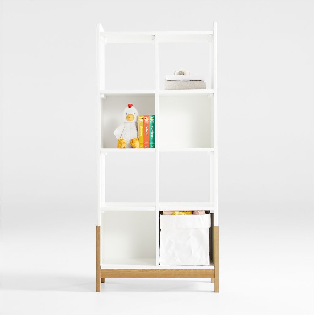 Rue 27" White Wood 8-Cube Bookcase