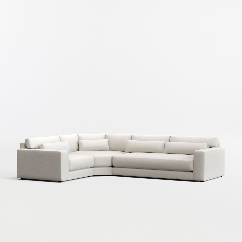 Retreat 3-Piece L-Shaped Wedge Bench Sectional Sofa