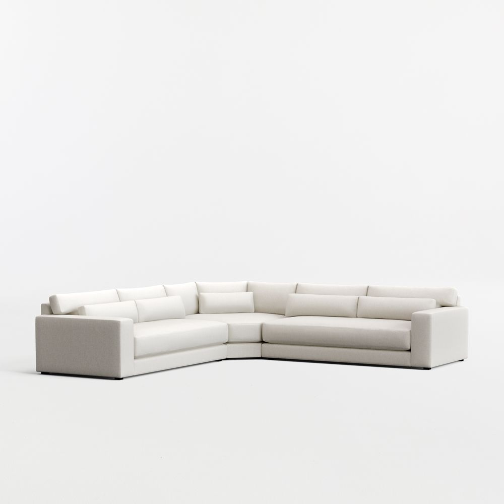 Retreat 3-Piece L-Shaped Wedge Bench Sectional Sofa
