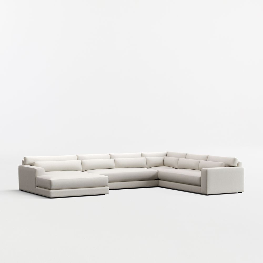Retreat 4-Piece L-Shaped Bench Sectional Sofa with Extra Wide Chaise Lounge