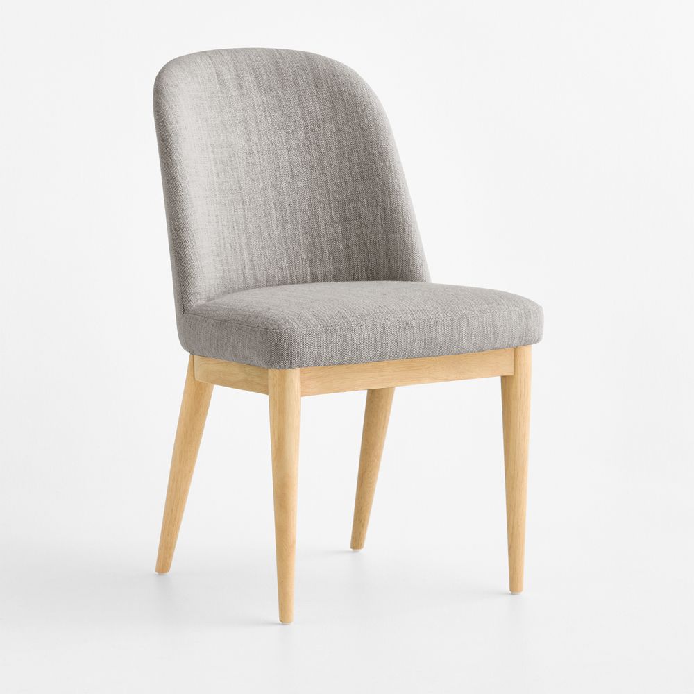Nord Grey Upholstered Natural Wood Dining Chair