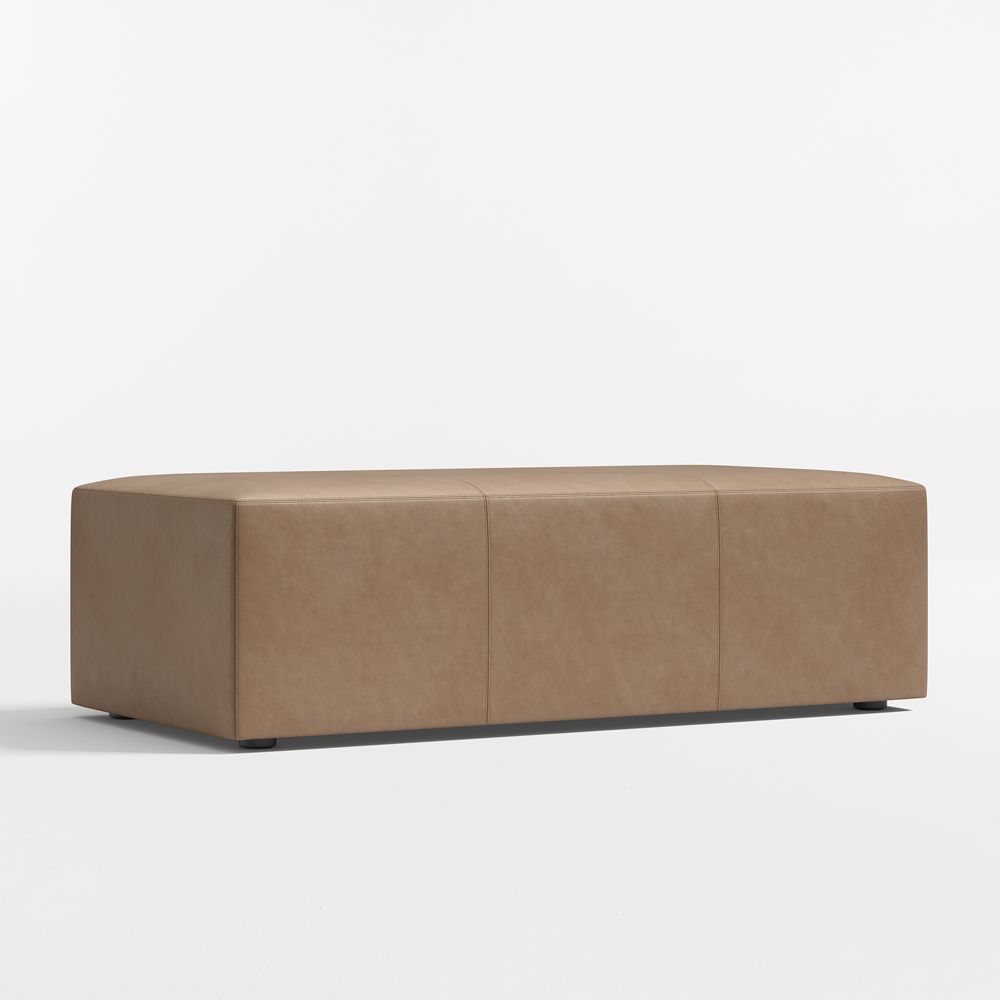 Highland 56" Rectangle Leather Ottoman