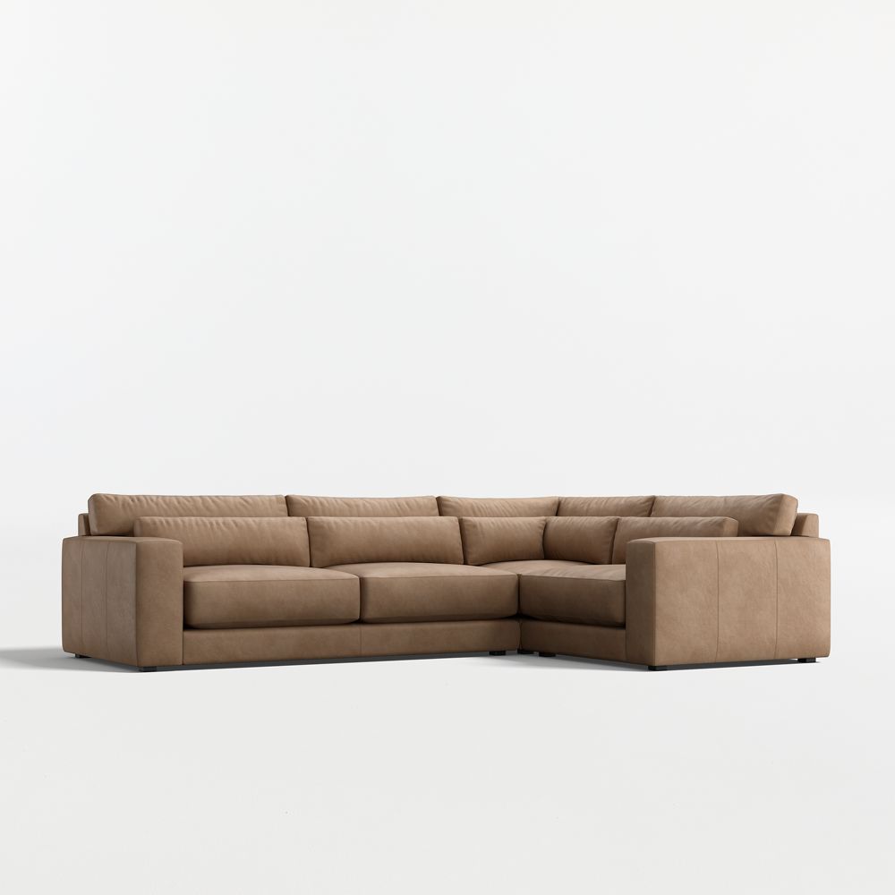 Retreat 3-Piece L-Shaped Leather Sectional Sofa