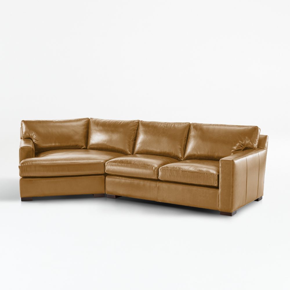 Axis 2-Piece Leather Sectional Sofa with Angled Chaise Lounge
