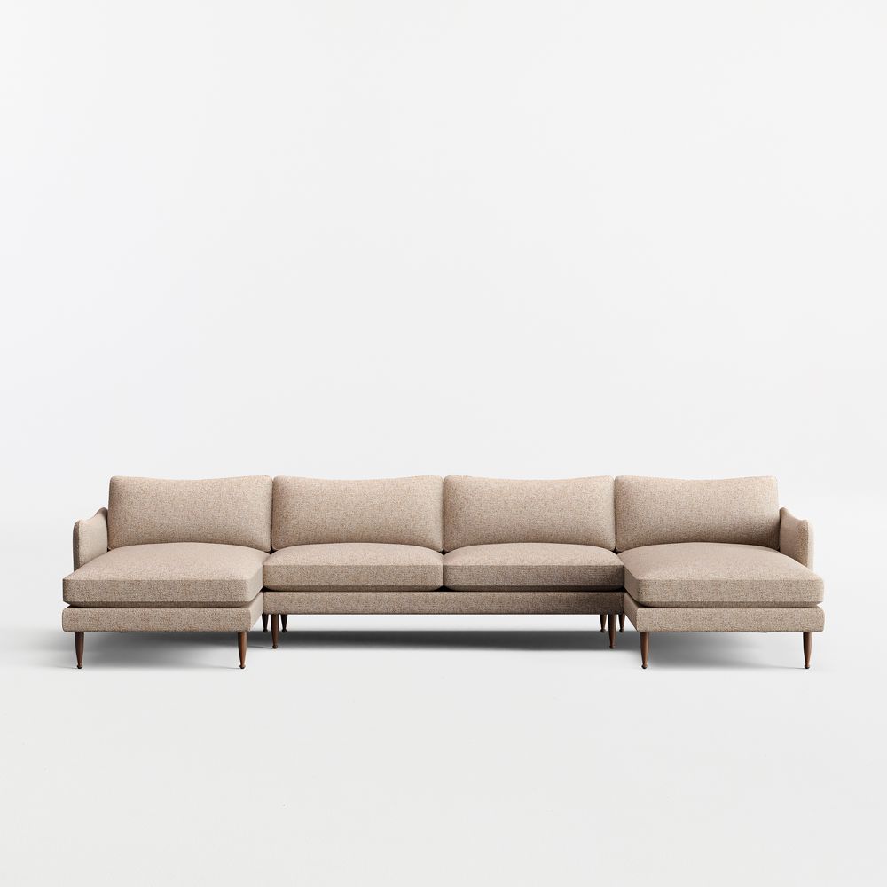 Cosgrove 3-Piece U-Shaped Sectional Sofa with Double Chaise Lounge