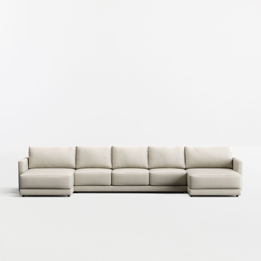 Gather 3-Piece U-Shaped Sectional Sofa with Double Extra Wide Chaise Lounge