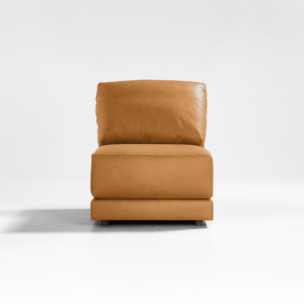 Gather Leather Armless Chair Sectional Piece