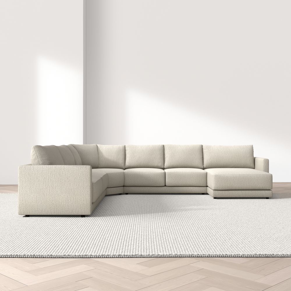 Gather 4-Piece L-Shaped Wedge Sectional Sofa with Extra Wide Chaise Lounge