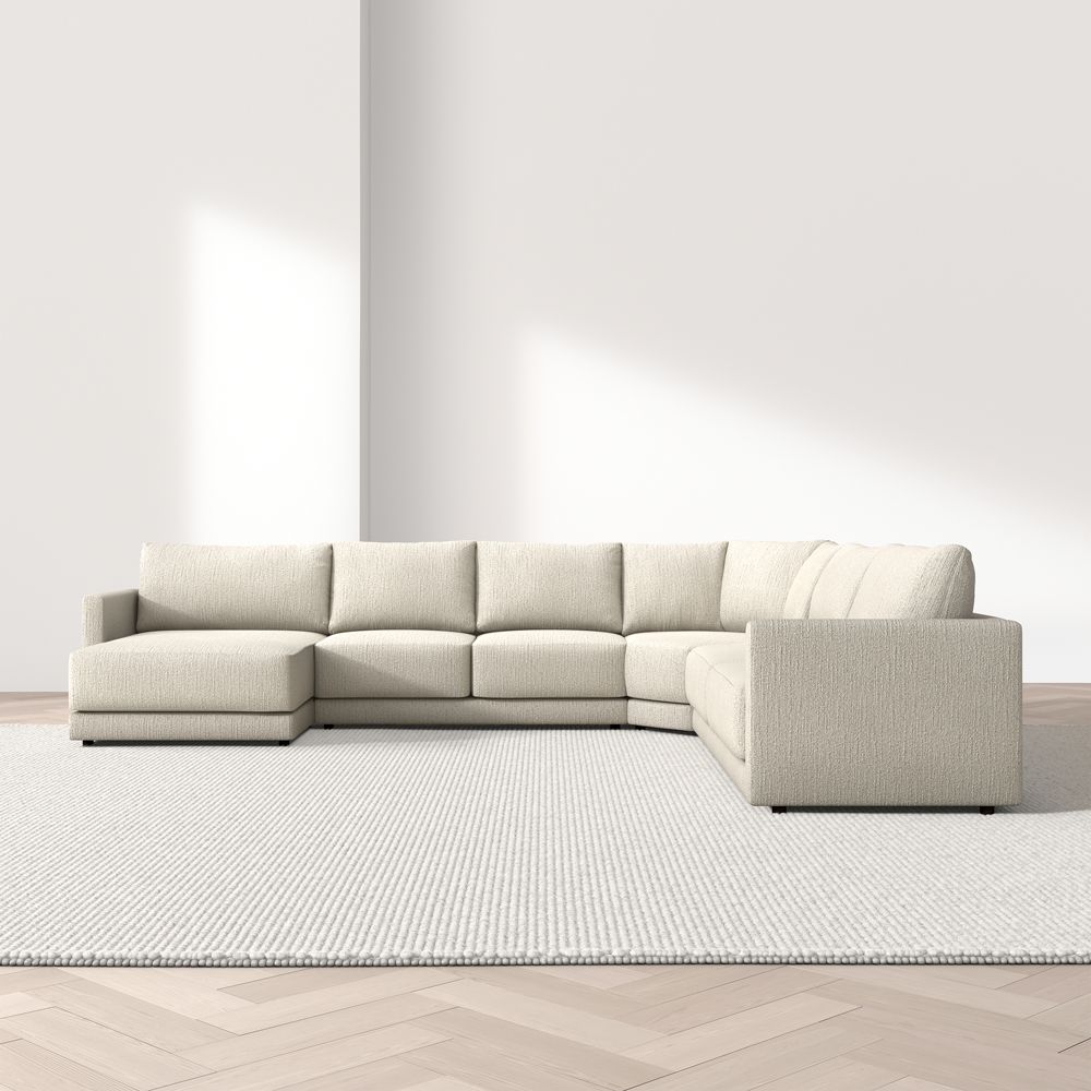 Gather 4-Piece L-Shaped Wedge Sectional Sofa with Extra Wide Chaise Lounge