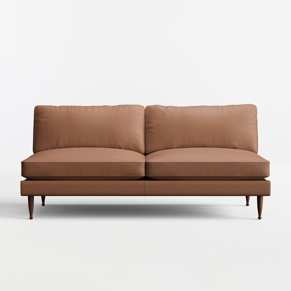 Cosgrove Leather Armless Loveseat Sectional Piece