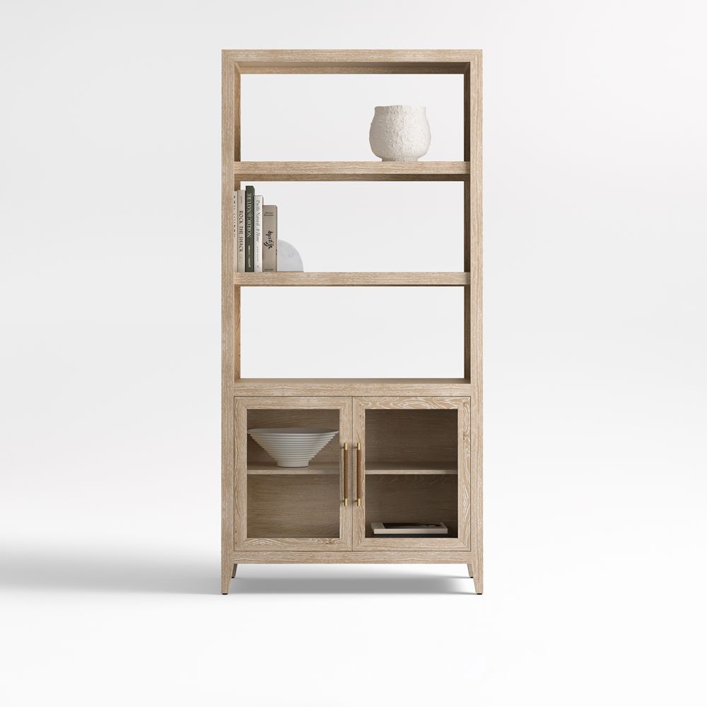 Clairemont 38" Natural Wood 3-Shelf Storage Bookcase