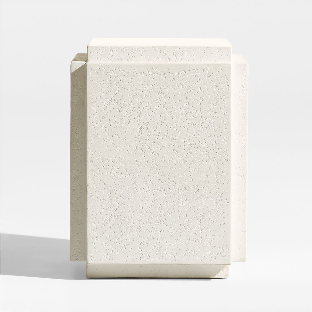 Puebla Off-White Concrete 16" Square Indoor/Outdoor Side Table