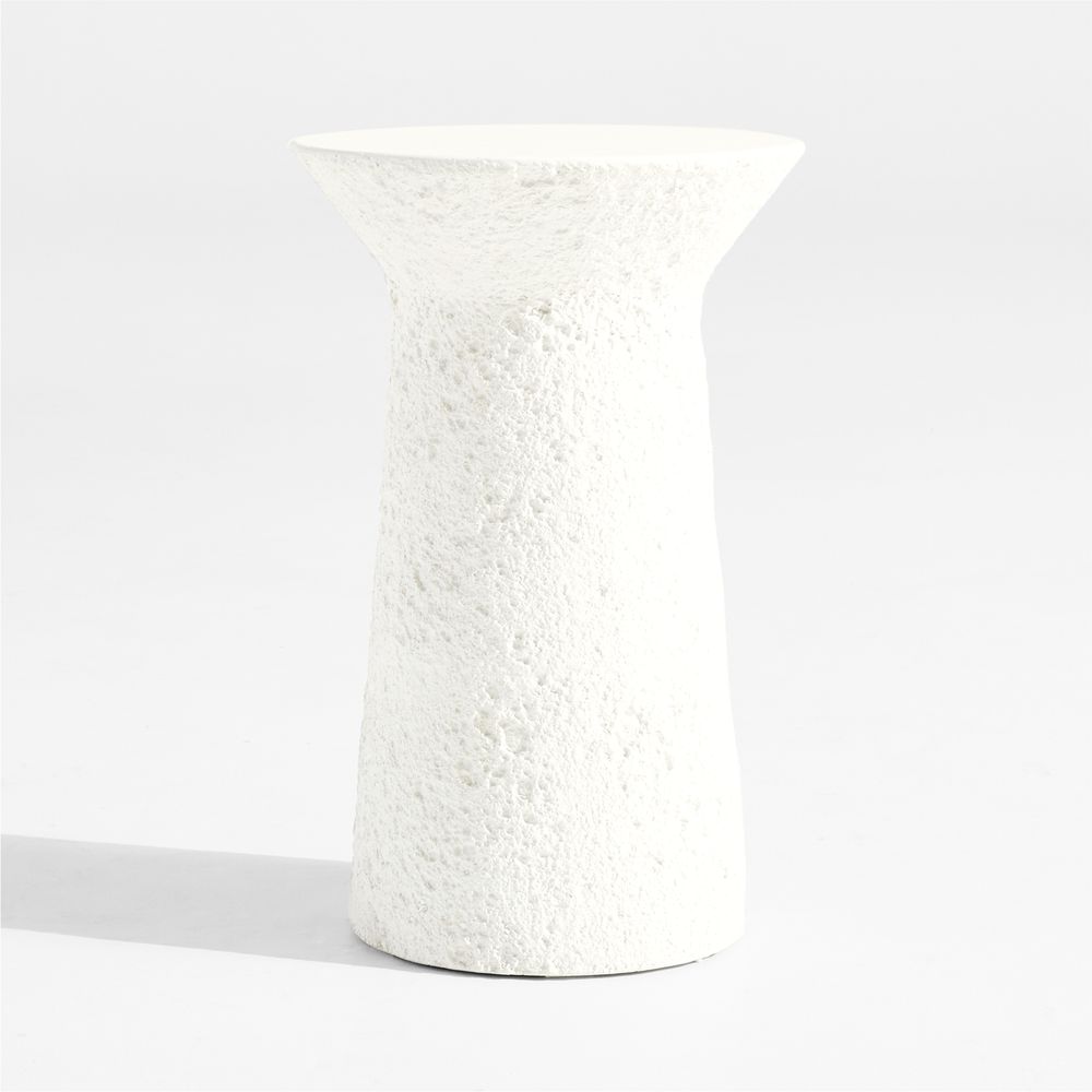 Nayarit White Concrete 14" Indoor/Outdoor Side Table