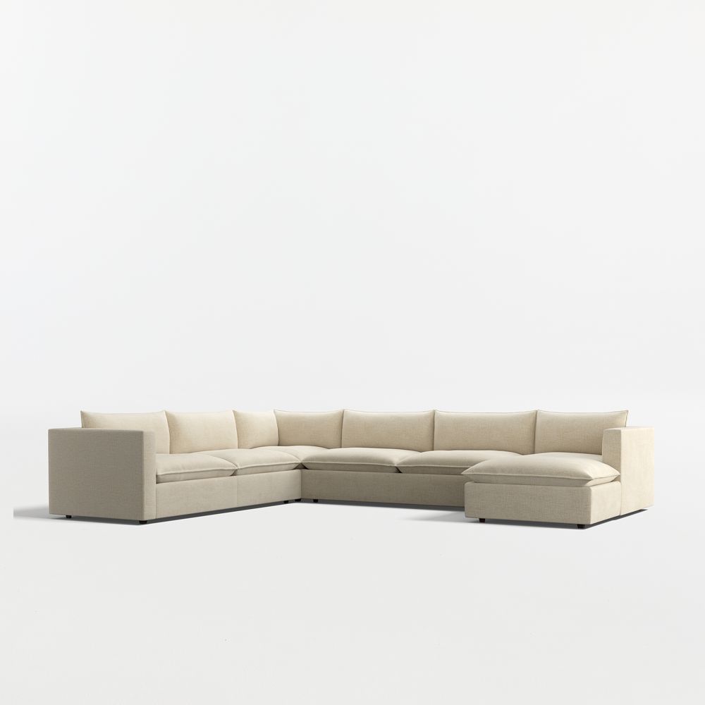 Lotus Deep Modular 4-Piece L-Shaped Sectional Sofa with Chaise Lounge