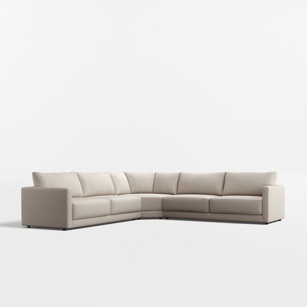 Gather Deep 3-Piece L-Shaped Wedge Sectional Sofa