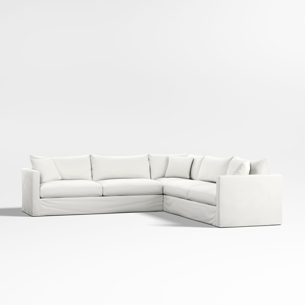 Willow II 3-Piece L-Shaped Slipcovered Sectional Sofa