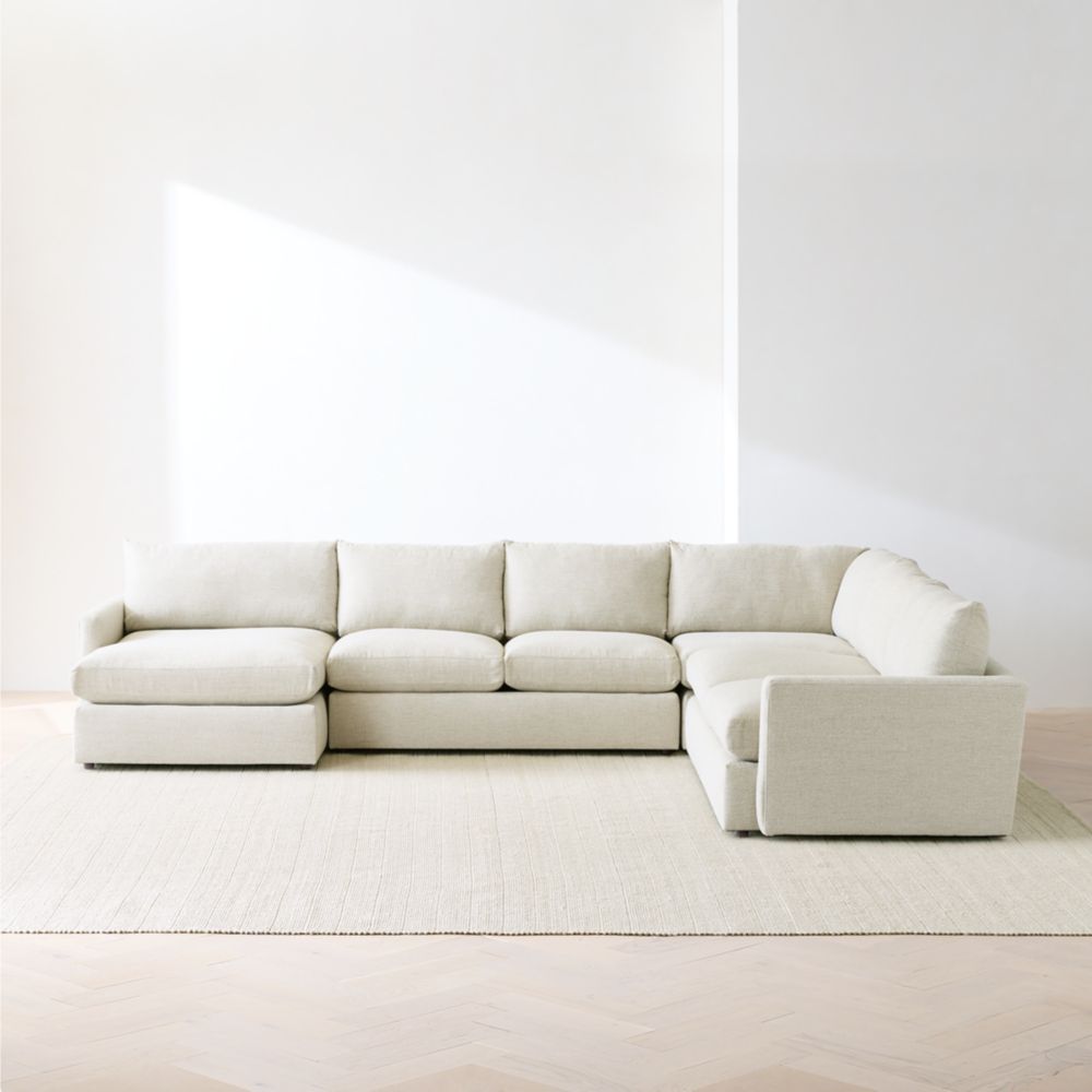 Lounge Deep 4-Piece L-Shaped Sectional Sofa with Chaise Lounge- Image 2