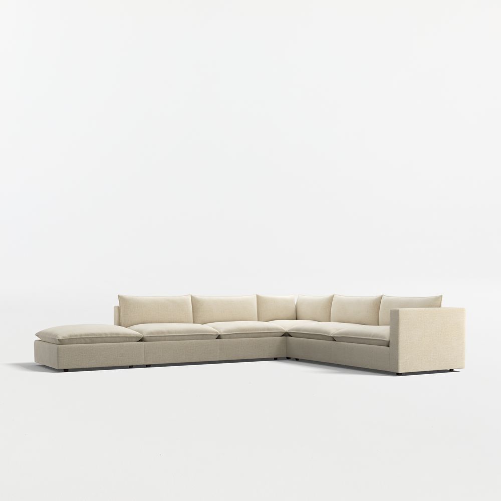 Lotus Deep Modular 4-Piece L-Shaped Sectional Sofa with Ottoman