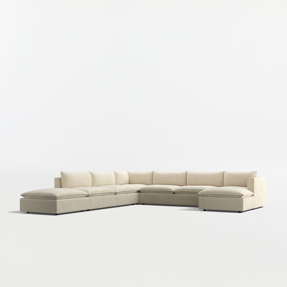 Lotus Deep Modular 5-Piece U-Shaped Sectional Sofa with Ottoman